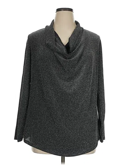 Pre-owned Grace Long Sleeve Top Gray Cowl Neck Tops