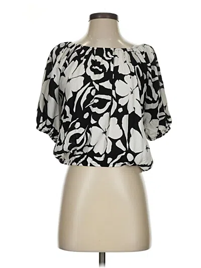 Pre-owned Grace Short Sleeve Blouse In Black