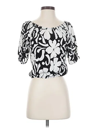 Pre-owned Grace Short Sleeve Blouse In Black