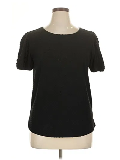 Pre-owned Grace Short Sleeve Top Black Keyhole Neckline Tops
