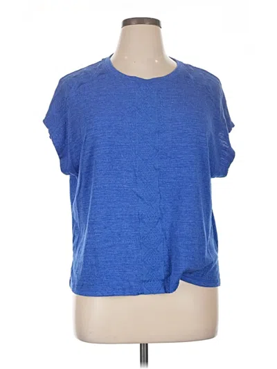 Pre-owned Grace Short Sleeve Top Blue Crew Neck Tops