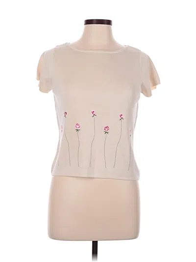 Pre-owned Grace Short Sleeve Top Ivory Sweetheart Neckline Tops