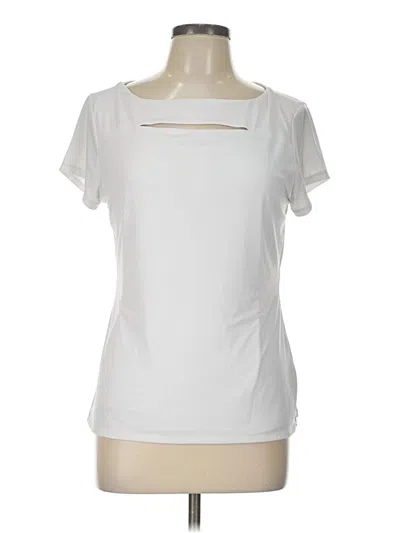 Pre-owned Grace Short Sleeve Top White Scoop Neck Tops