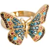 Grace Winfrey Buckeye Butterfly Ring In Multi