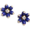 Grace Winfrey Cactus Diamond Flower Stud Earrings In Purple
