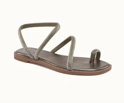 Grace Women's Majorca Flat Sandals In Khaki Crystal In Multi