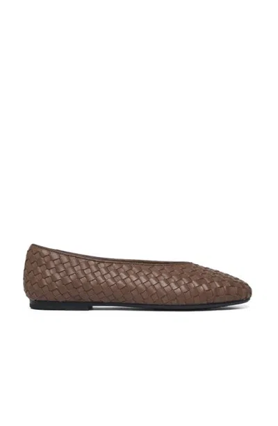 Grace Women's Melina Flat In Brown Woven Leather