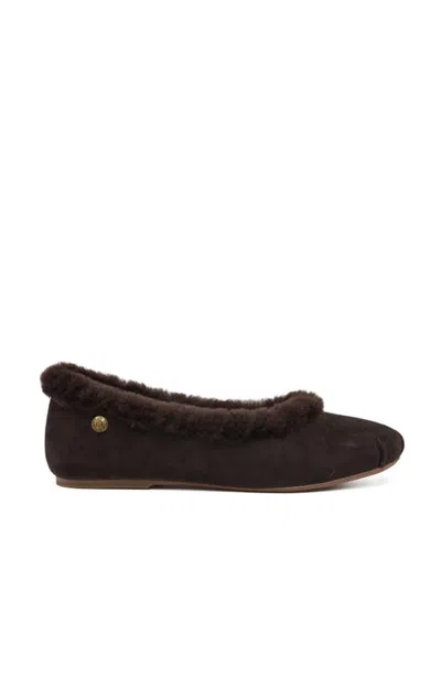Grace Women's Reims-f Flat In Chocolate Kid Suede