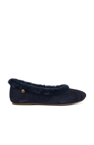 Grace Women's Reims-f Flat In Navy Kid Suede