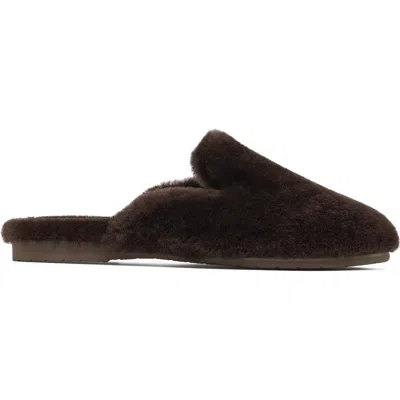 Grace Women's Viven-f Slipper In Dk Brown Shearling