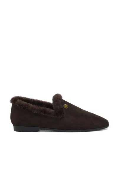 Grace Women's Vivian-f Slipper In Chocolate Kid Suede