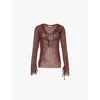 Gracejacob Womens Brown Coco Semi-sheer Chiffon Shirt In Brown