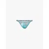 Gracejacob Womens Green Aloura Graphic Print Bikini Bottom In Green