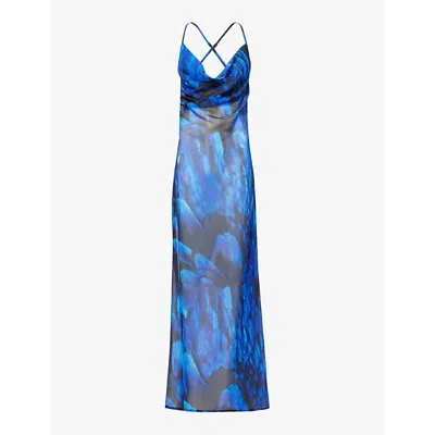 Gracejacob Womens Multi Midnight Abstract-print Woven Maxi Dress