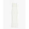 Gracejacob Womens White Luna Snow Criss-cross Mesh Maxi Dress In White