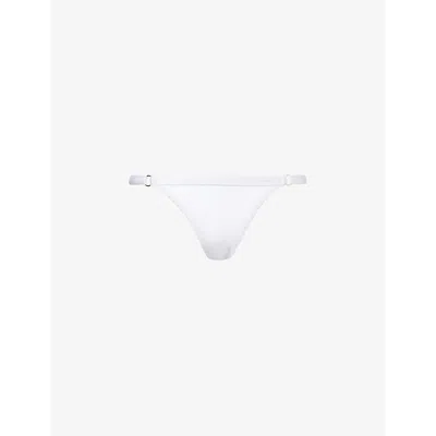 Gracejacob Womens White Rain Shimmer Glitter-embellished Bikini Bottoms