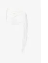 Gracejacob Womens White Asymmetric Shimmer-finish Mesh Sarong In White