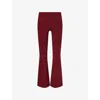 Gracejacob Womens Maroon Flared Wide-leg Jersey Trousers In Burgundy