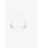 Gracejacob Womens White Shimmer Triangle Bikini Top In White