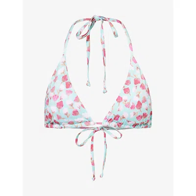 Gracejacob Womens Multi Pia Petal Triangle Bikini Top