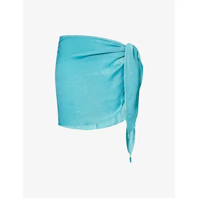 Gracejacob Womens  Ocean Shimmer Sarong In Blue