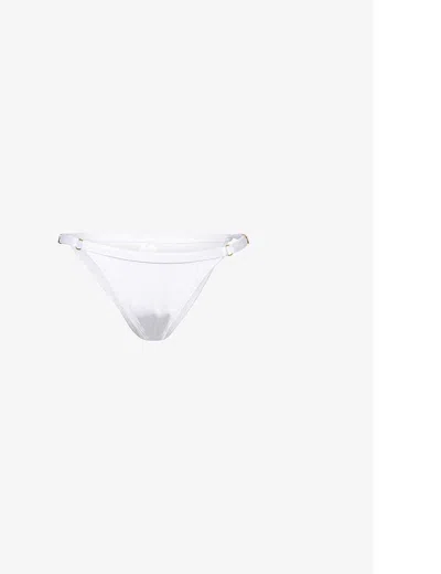 Gracejacob Womens White Shimmer Mid-rise Bikini Bottoms