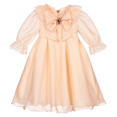 Graci Babies' Girls Pale Pink Chiffon Bow Dress
