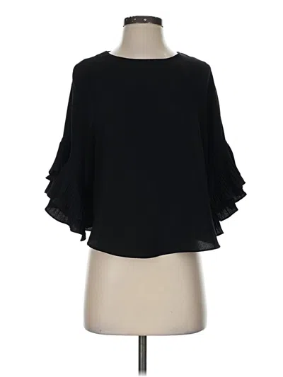 Pre-owned Gracia 3/4 Sleeve Blouse In Black
