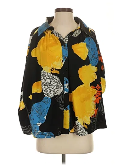 Pre-owned Gracia 3/4 Sleeve Blouse In Black