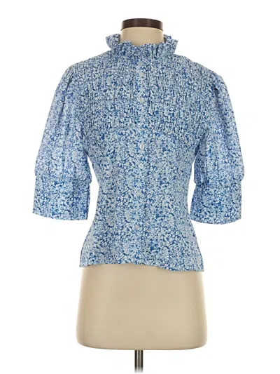Pre-owned Gracia 3/4 Sleeve Blouse In Blue