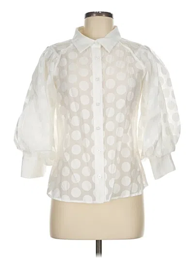 Pre-owned Gracia 3/4 Sleeve Blouse In Ivory