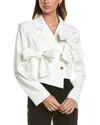 Gracia Applique Bow Crop Jacket In White