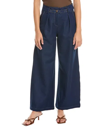 Gracia Baggy Denim Pant In Blue