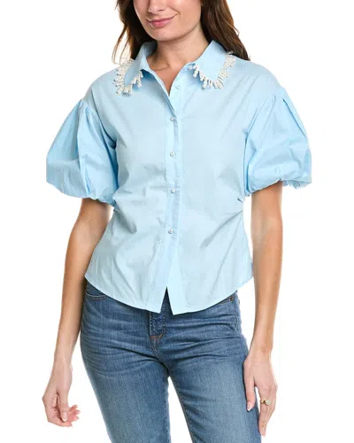 Gracia Beaded Top In Blue