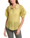 Shop Gracia Beaded Top In Green