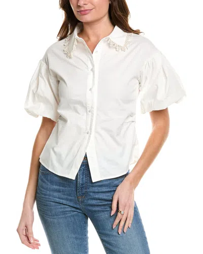 Gracia Beaded Top In White