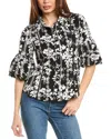 Gracia Bell-sleeve Top In Black
