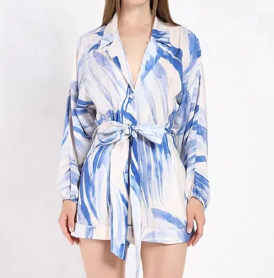 Gracia Belted Jumpsuit With A Print In Blue In Multi