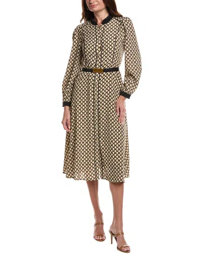 Gracia Belted Midi Dress In Brown