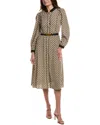 Gracia Belted Midi Dress In Brown