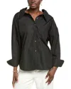 Gracia Big Bow Back Pearl Strand Top In Black