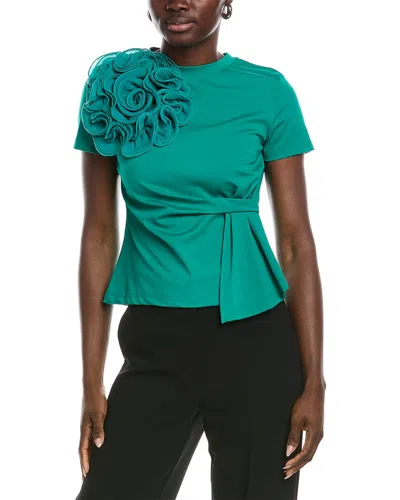 Gracia Big Chest Flower Top In Animal Print