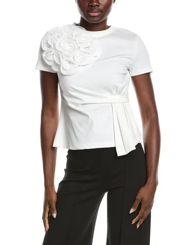 Gracia Big Chest Flower Top In White