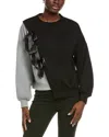 Gracia Bow Detail Colorblock Sweatshirt In Black