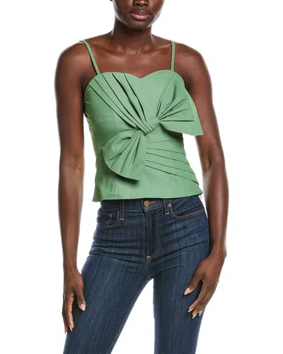 Gracia Bow Front Bustier Top In Green
