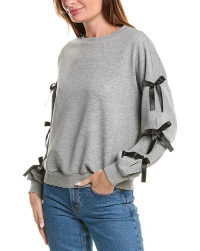 Gracia Bow Sleeve Sweatshirt In Grey