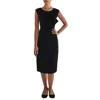 Gracia Bow Tweed Cocktail Dress In Black In Black