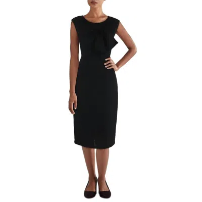 Gracia Bow Tweed Cocktail Dress In Black