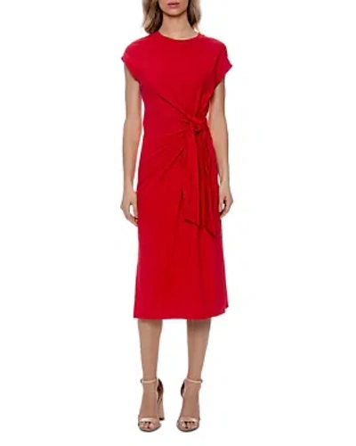 Gracia Bow Waist Slim Fit Midi Dress In Red