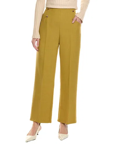 Gracia Button Front Slack In Green